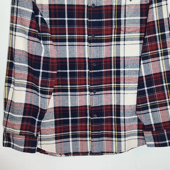 Weatherproof Vintage Red and Navy plaid Flannel Button Down Shirt Size XL - Picture 4 of 11
